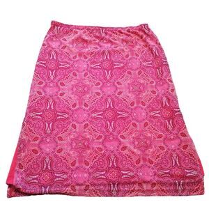 Exact Change Vintage Red Pink Skirt Size Medium Polyester Summer